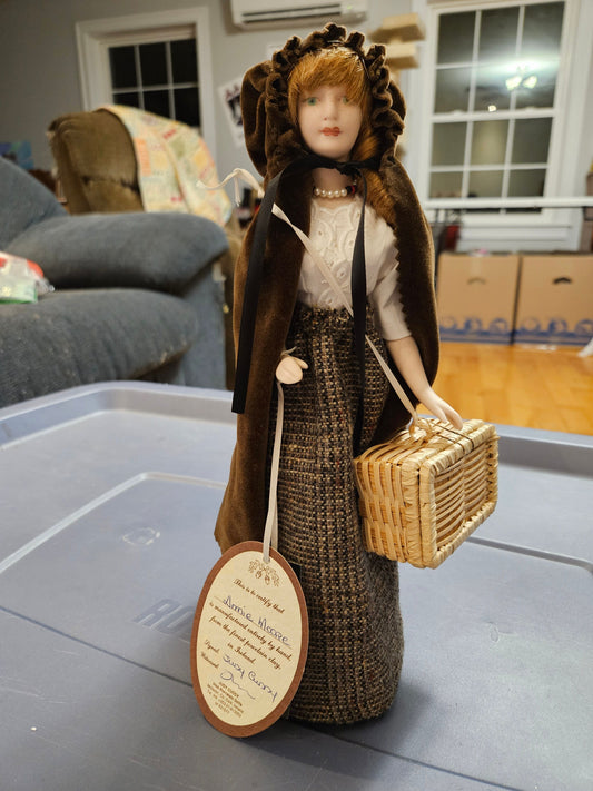 Judy Cudd Ireland made porcelain doll, signed tag modeled after Annie Moore 1st immigran porcessed on Ellis Island Dolls and Accessories