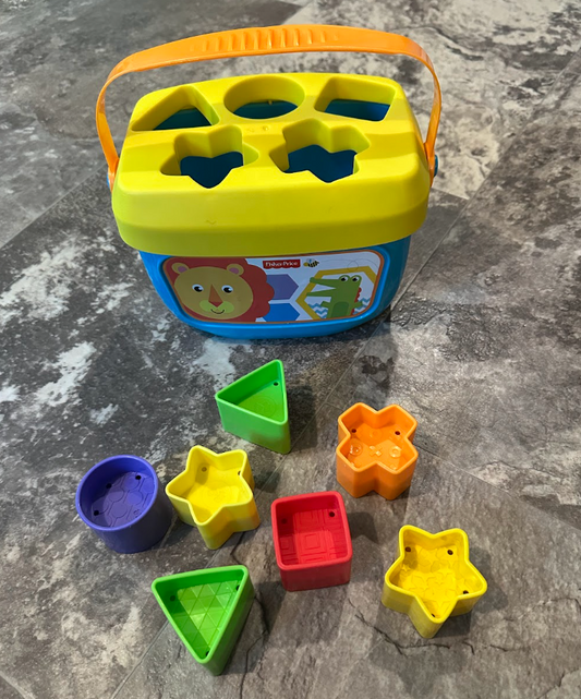 Fisher-Price Shape Sorter w/ 7 Shapes Bright Colors, Square, Triangle, Circle, Star, Plus Sign Infant