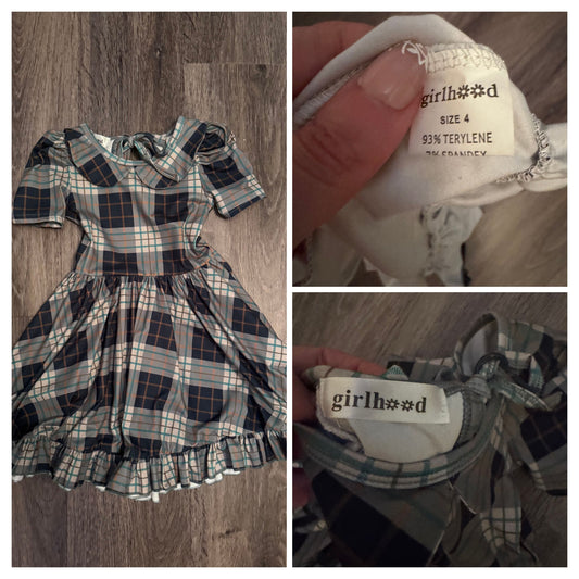 Girlhood Girlhood Girls Plaid Dress 4 NWOT 4T/4