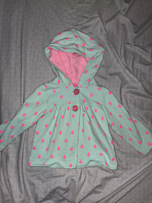 Carters 12 Month Sweatshirt Mint Green / Pink Strawberry 12 Months