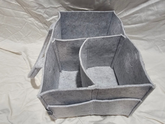 Parker Baby Diaper Caddy organizer Gray, with pockets on the sides Potty and Diapering