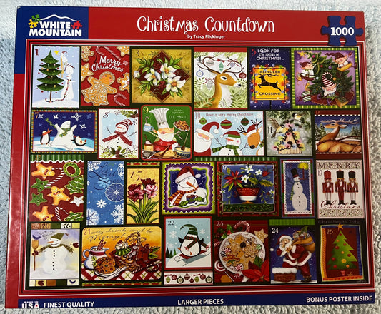 White Mountain Puzzle 1000 piece puzzle. No smoking/No pet home. Assembled once.