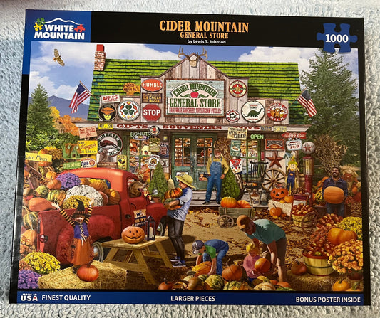 White Mountain Puzzle 1000 piece puzzle. No smoking/No pet home. Assembled once.
