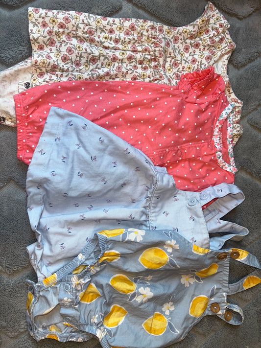 Carter's 3 dresses 1 romper 3 Months
