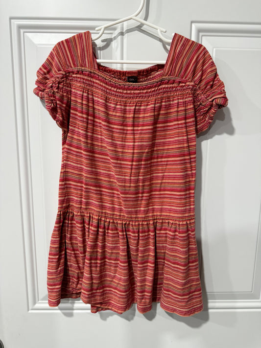 Tea collection girls dress size 5 5T Red and orange stripes 5T/5