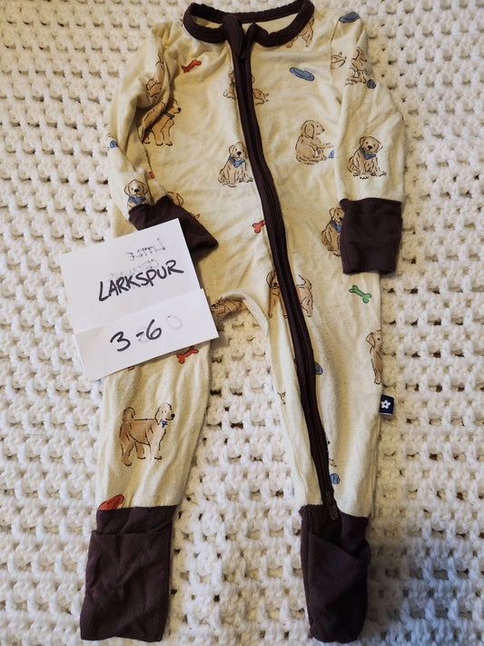 Larkspur - 3/6m Bamboo zippy dogs 3 Months
