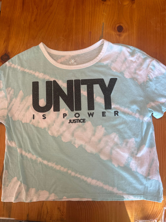 Justice Blue and white justice tie dyed shirt size 12/14 12