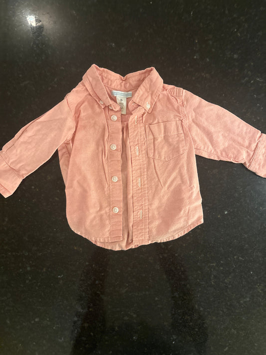 Old Navy Boys Old Navy salmon color button up dress shirt 6-12 month 6 Months