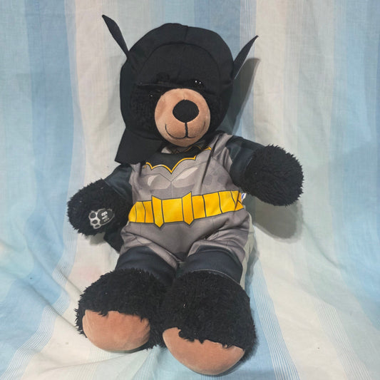 Build-A-Bear Workshop Batman Plush with a removable Batman cowl mask to complete the superhero Plush Toys
