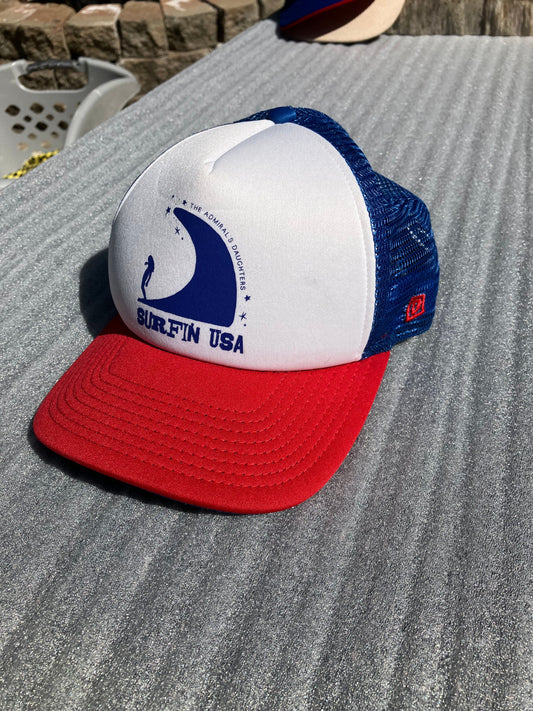 Dome - The Admiral's Daughters - Surfin USA Red / White / Blue surfer wave - snapback baseball cap Hat