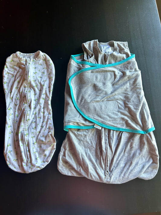 Swaddlepod Swaddle and HALO Sleepsack Swaddle gray HALO Sleepsack Ideal Temp Swaddle with adjustable wrap wings Newborn