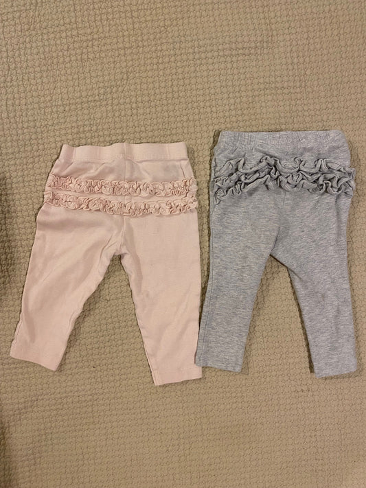 Carters and Old Navy Gray Old Navy and pink Carters cotton pants set 6 Months