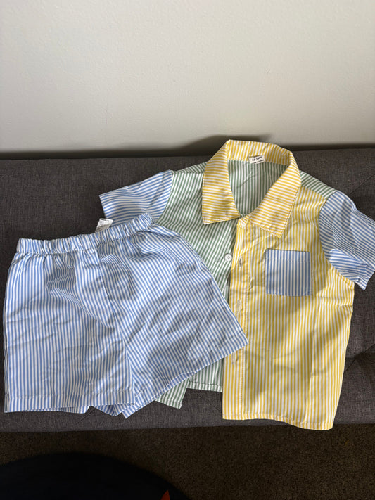 Light weight Color Block, Shirt and Short Set Toddler Boys Size 12-18 Months 12 Months