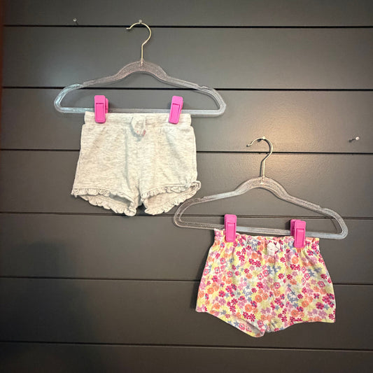 Jumping Beans Gray and flower shorts 12 Months