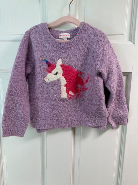 Design history Purple unicorn sweater- soft 3T