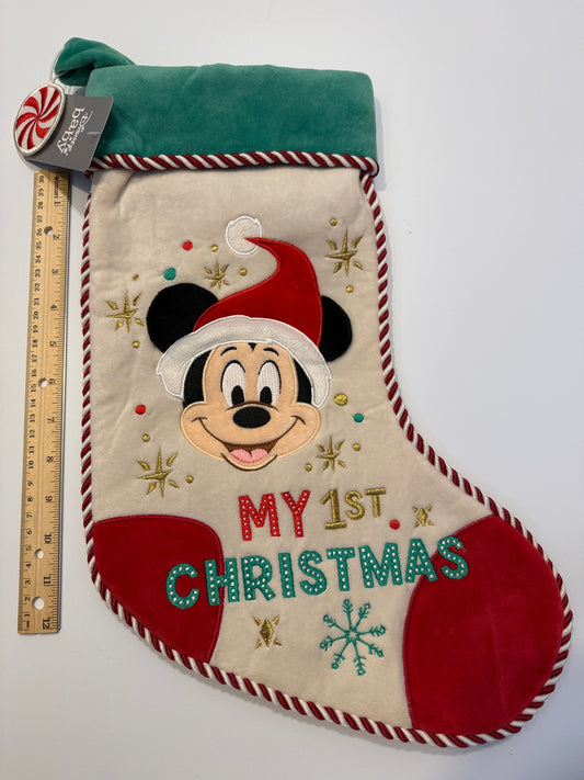 Disney Baby NEW Mickey Mouse My 1st Christmas Stocking Holiday