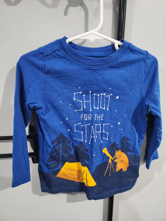 Old Navy - Long Sleeve Shirt Blue, Shoot for the stars 2T