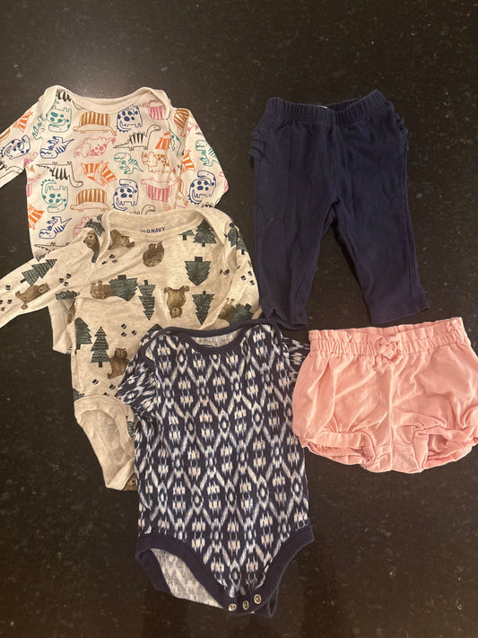Old Navy Old Navy girls lot 3-6m 2 long sleeve, 1 short sleeve, bottoms 3 Months