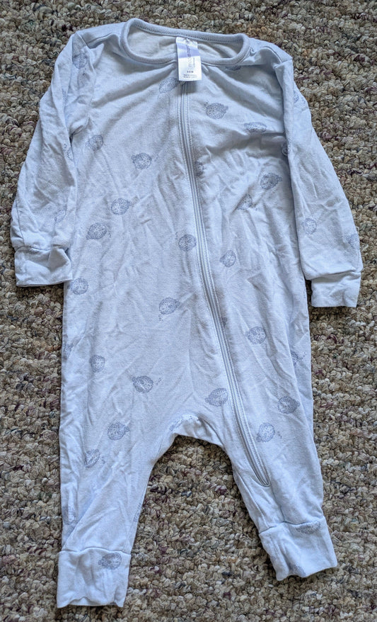 Modern moments Zip light blue sleeper with puffer fish 3 Months