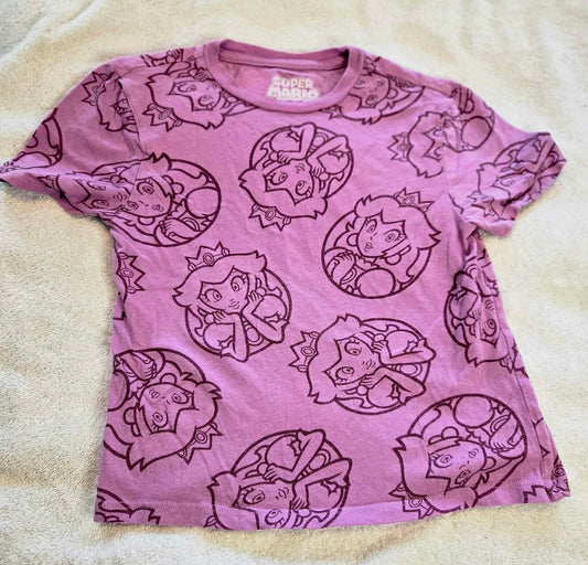 Super Mario Girls' 4T Super Mario Princess Peach Purple T-Shirt 4T/4