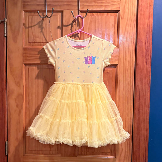 NWOT Peeps dress Easter bright yellow tulle bottom with lining 8