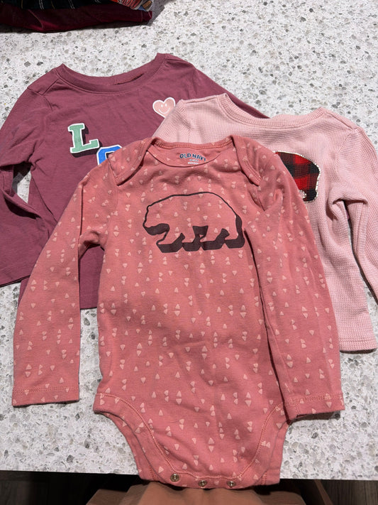 Old Navy 18-24m Two long sleeve and one long sleeve onesie 18 Months