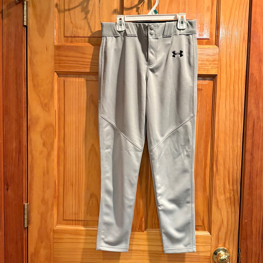 Under Armour boys Youth Medium YM gray straight leg baseball pants Baseball