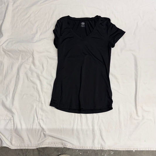 Athletic - Ladies - Sz XS - NWOT Black S slv - V Neck - Active Wear Top Women's - XS