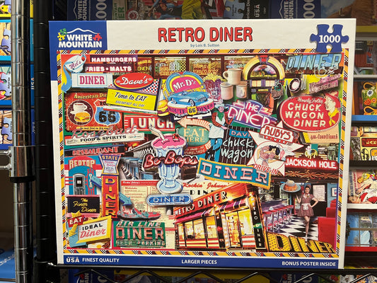 White Mountain Puzzle 1000 piece puzzle. No smoking/No pet home. Assembled once.