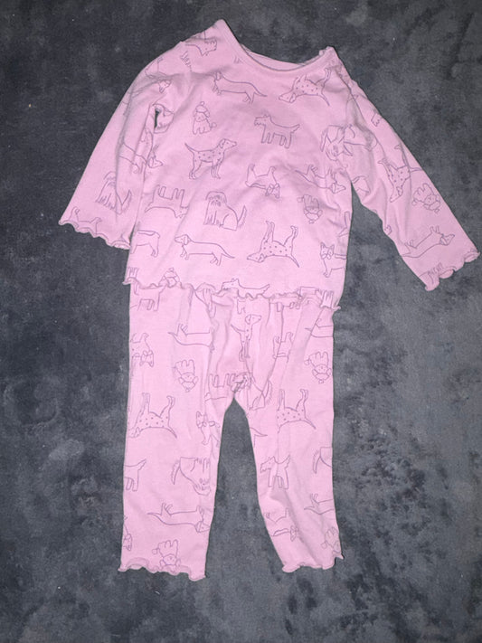Cat & Jack Purple Set Dog Print Long Sleeve 3 Months