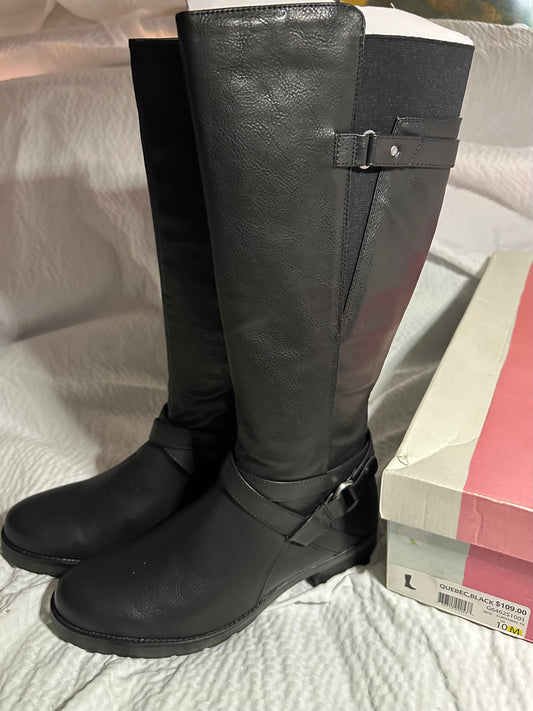 Naturalizer SOUL Size 10 M. NWT Quebec knee high b Side zip, stretch calf panels, silver accents. Black 10 (Adult)