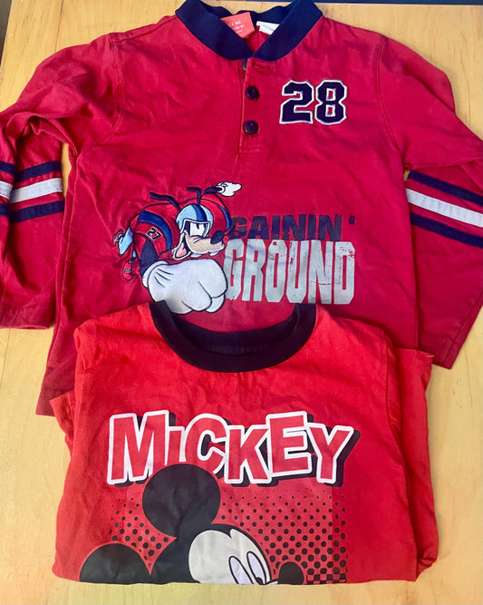 Disney Goofy and Mickey Mouse long sleeve shirts 4T/4