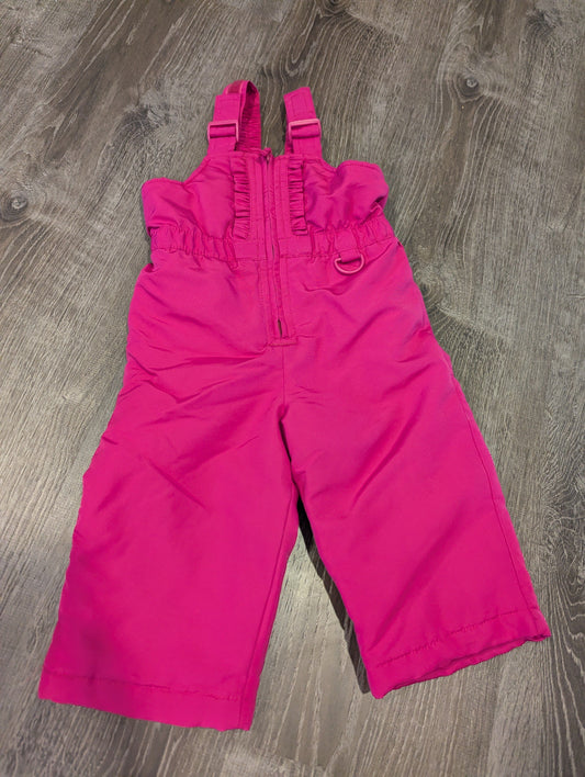 Wonder Kids Dark Pink Bib Snowpants Zip front, ruffle decoration 18 Months