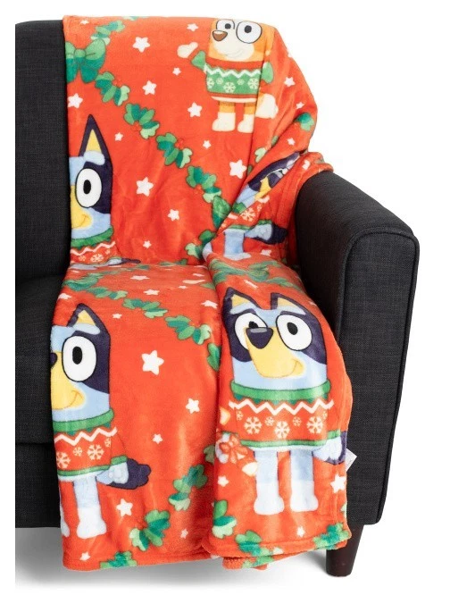 Bluey Bluey and Bingo Christmas Holiday Cloud Throw Blanket NWT Full