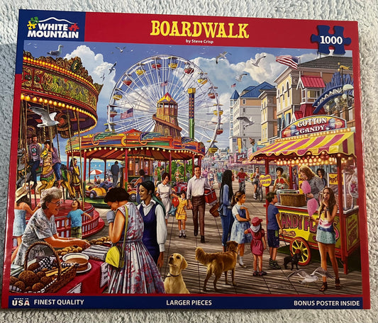 White Mountain Puzzle 1000 piece puzzle. No smoking/No pet home. Assembled once.