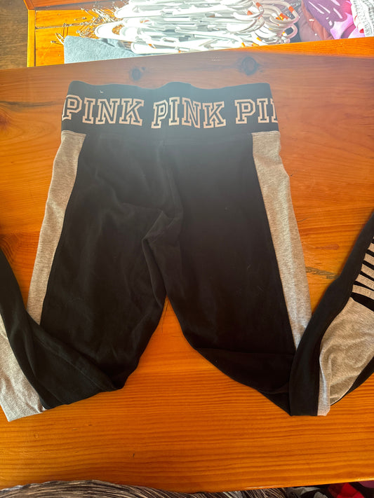 Pink Black and gray pink leggings Women's - XS