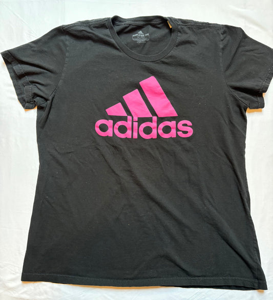 Adidas Amplifier Tee black with pink logo t-shirt size XL Women's - XL