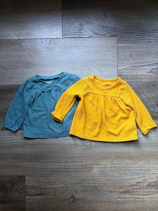 Oshkosh and Cat & Jack, 12m, Long Sleeve Shirts Teal and Mustard Yellow long sleeve shirts 12 Months