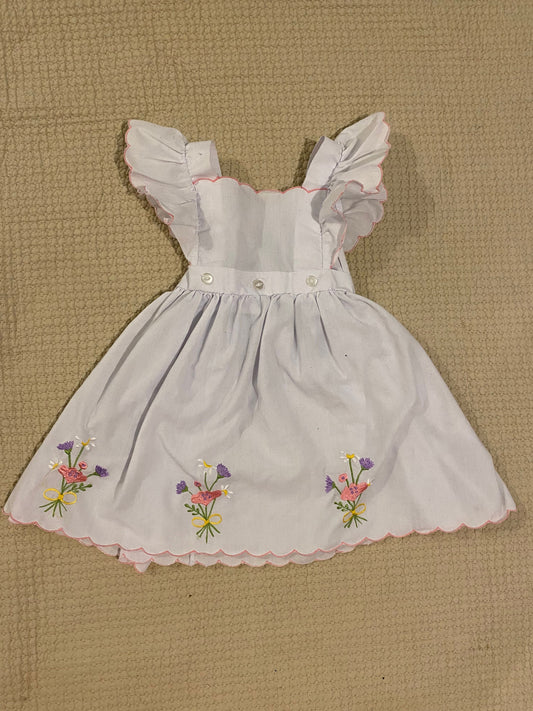 Samara Cotton polyester sun dress with embroidered flowers 12 Months