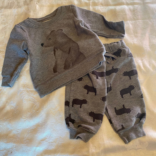 Child of Mine, 3m-6m Bear sweatshirt, bear print sweatpants, pants, set 3 Months