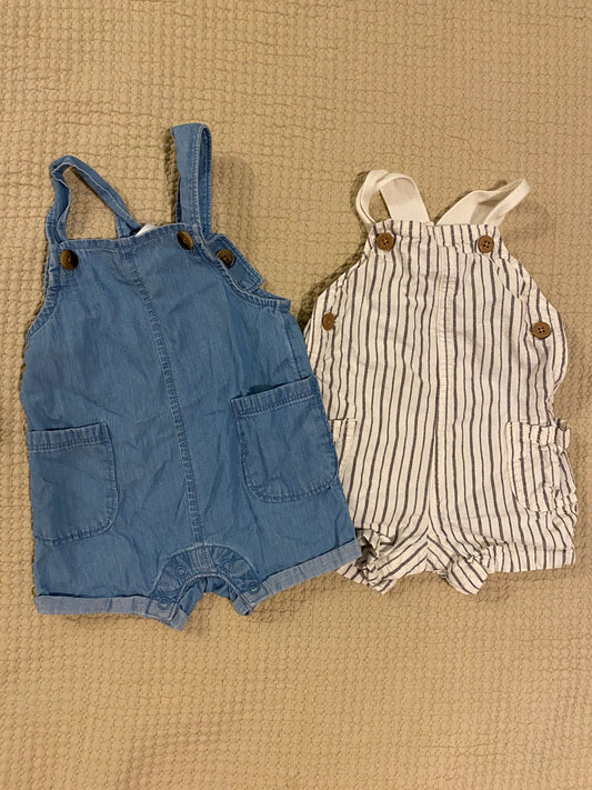 Carters, Okie Dokie Set of 2 overall shorts 6 Months