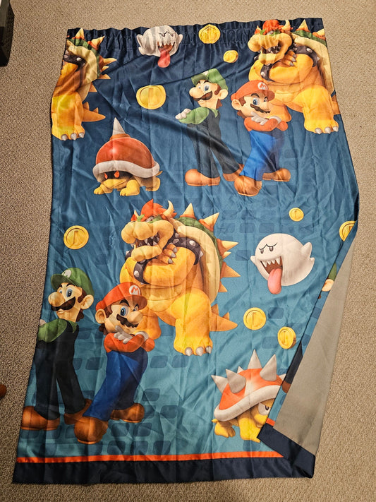 One Franco Kids room darkening curtain Super Mario, 42"W x 63"L single curtain, fits across avg window Decor