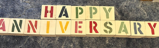 16 wooden blocks Spell out variety of words Decor
