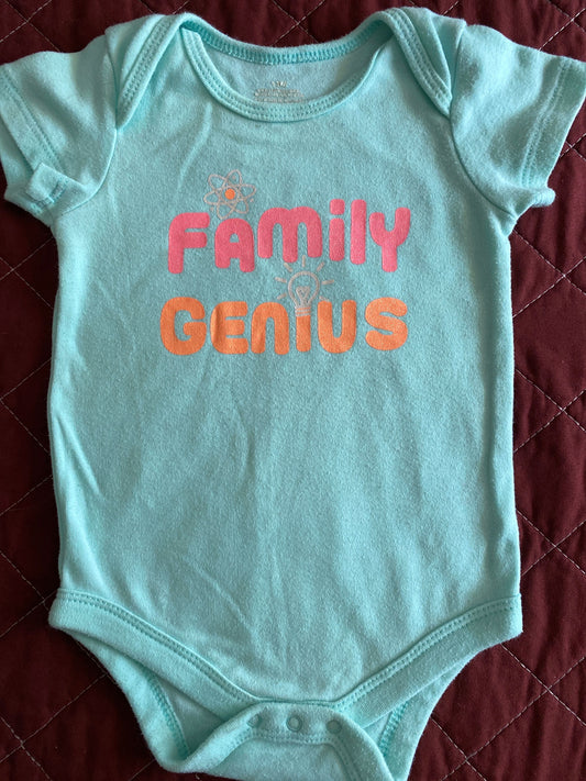 12m Light green Family Genius onesie  12 Months