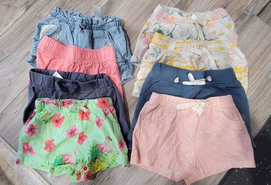 Old navy, okie dokie, children's place 8 pack girls assortment of summer shorts 2T 2T