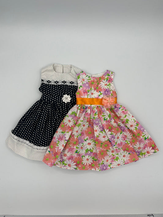 18" Doll Clothes 2pk Floral & Black/White Dresses for 18" Dolls Dolls and Accessories