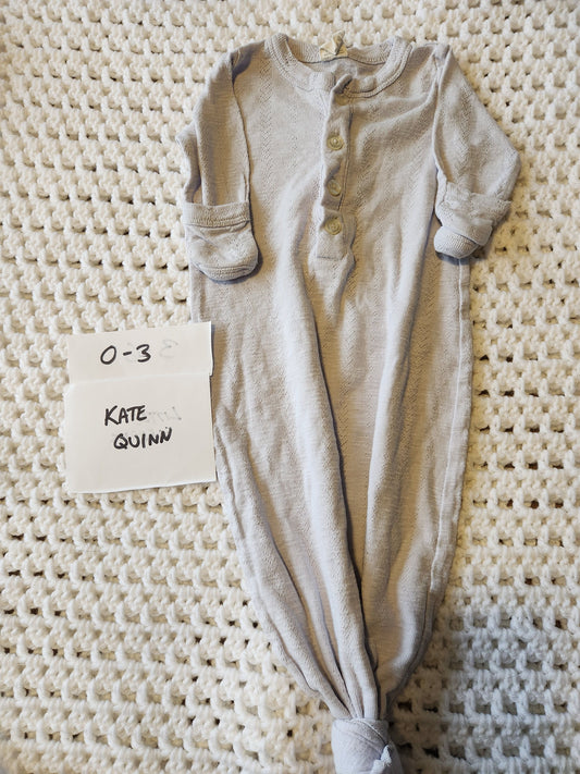 Kate Quinn - 0/3m Organic cotton tie bottom. Morelight periwinkle in person. Newborn