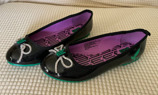 Ground Up WICKED slip ons, sparkle bow on front, monkey on side 3 (Big Kid)