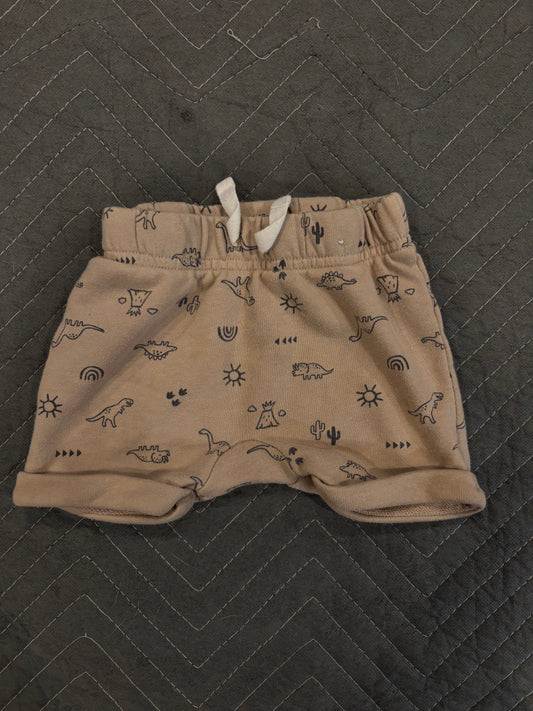 Garanimals Light brown and gray dinosaur shorts. No stains 12 Months