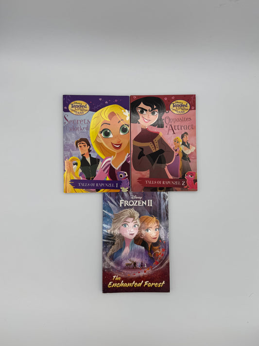 3pk Disney Tangled Series & Frozen Books Tangled 1 & 2, Frozen II Youth Chapter Book